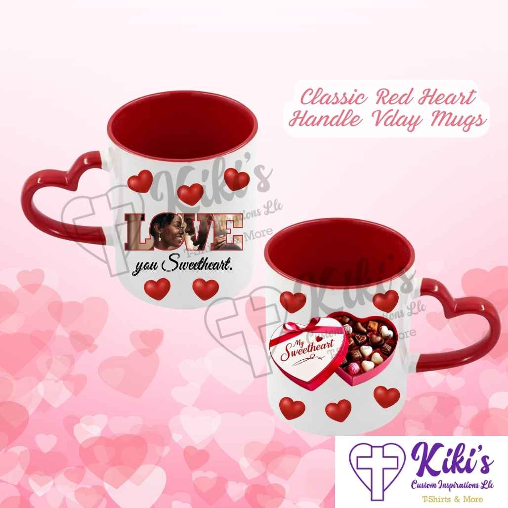 My Sweetheart VDay Red Heart Handle Mug - Kiki's Custom Inspirations