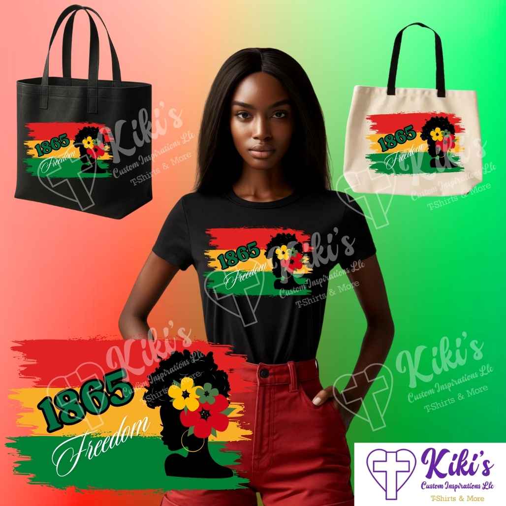 1865 Freedom T-Shirt & Tote - Kiki's Custom Inspirations DTF T-Shirt, Tote bag