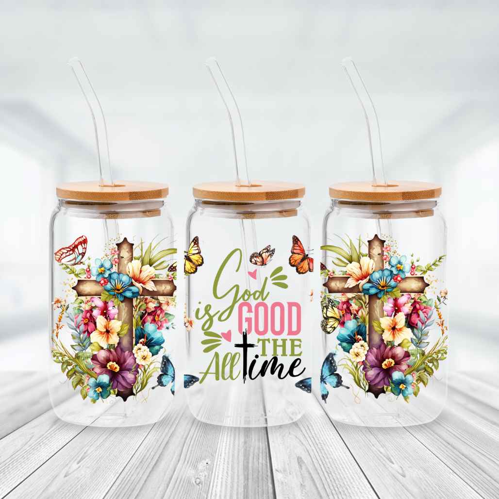 God is Good 16oz Libbey Cup - Kiki's Custom Inspirations