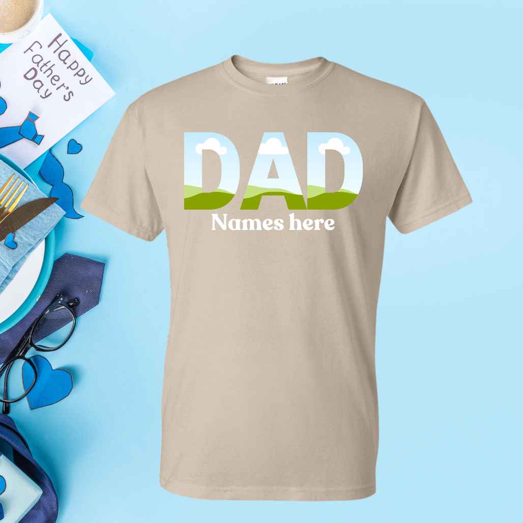 Custom Photo “DAD” T-Shirt with Kids’ Names – Personalized Father’s Day Gift That Says It All - Kiki's Custom Inspirations