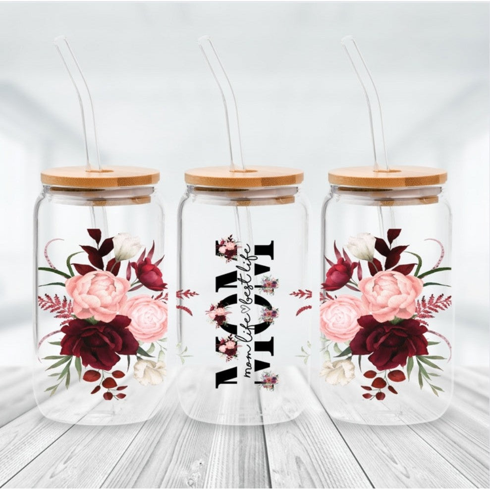 Mom Life 16oz Libbey Cup - Kiki's Custom Inspirations