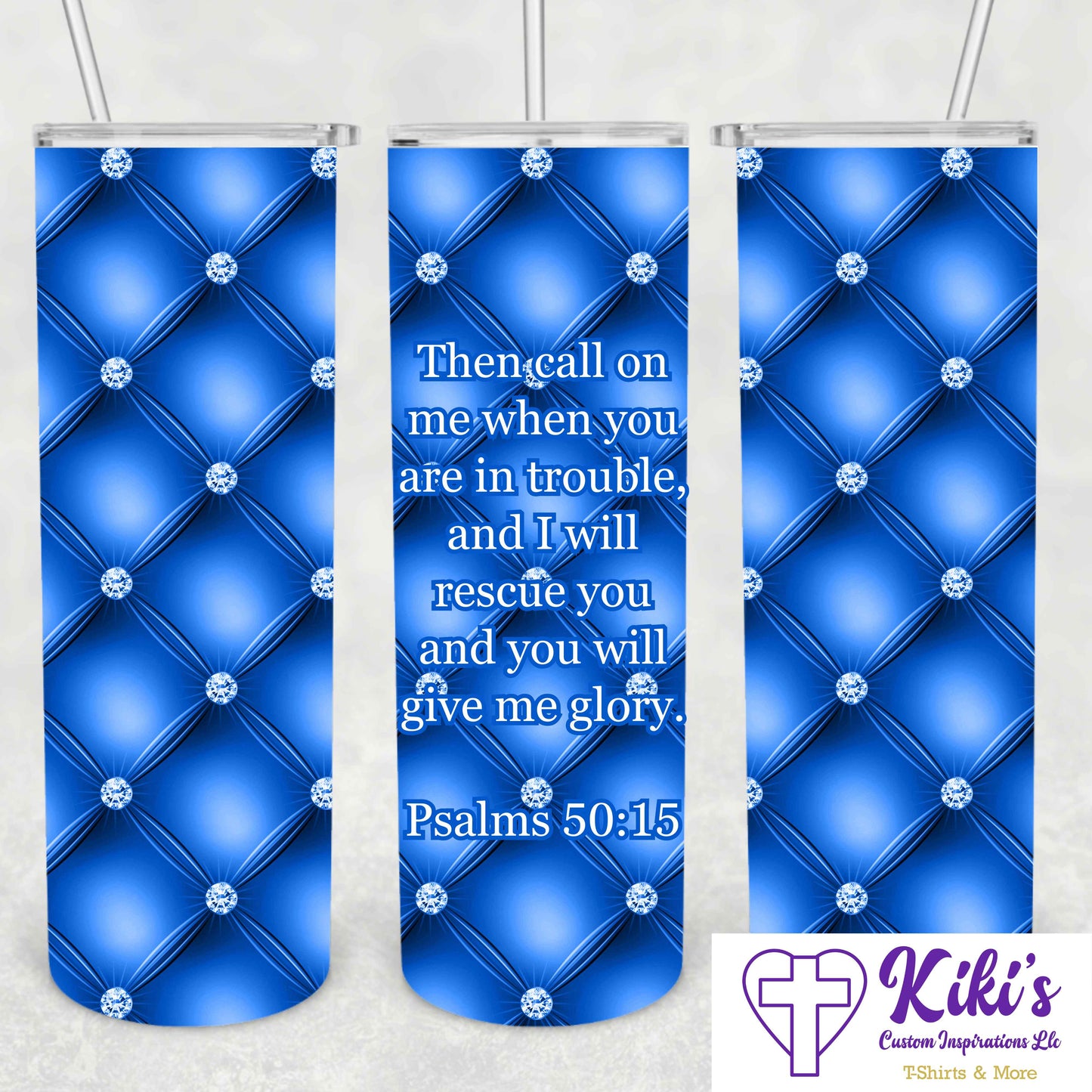 Blue Diamond Tumbler - Kiki's Custom Inspirations Drinkware