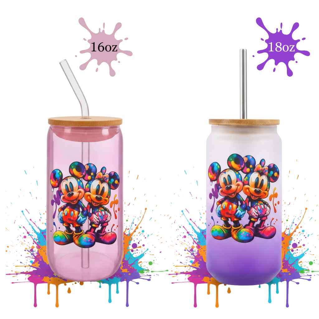Color Splash Mouse Duo - Glass Cups & Mug - Kiki's Custom Inspirations Libbey Cup