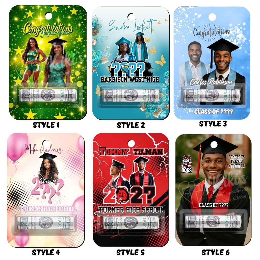 custom grad cards Personalized Graduate Money Holders – Photo, Name, School, Class Year – Kiki's Custom Inspirations