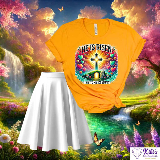 He is Risen, The Tomb is Empty T-Shirts - Kiki's Custom Inspirations DTF T-Shirt, T-Shirt He is Risen, The Tomb is Empty T-Shirts - Kiki's Custom Inspirations DTF T-Shirt, T-Shirt