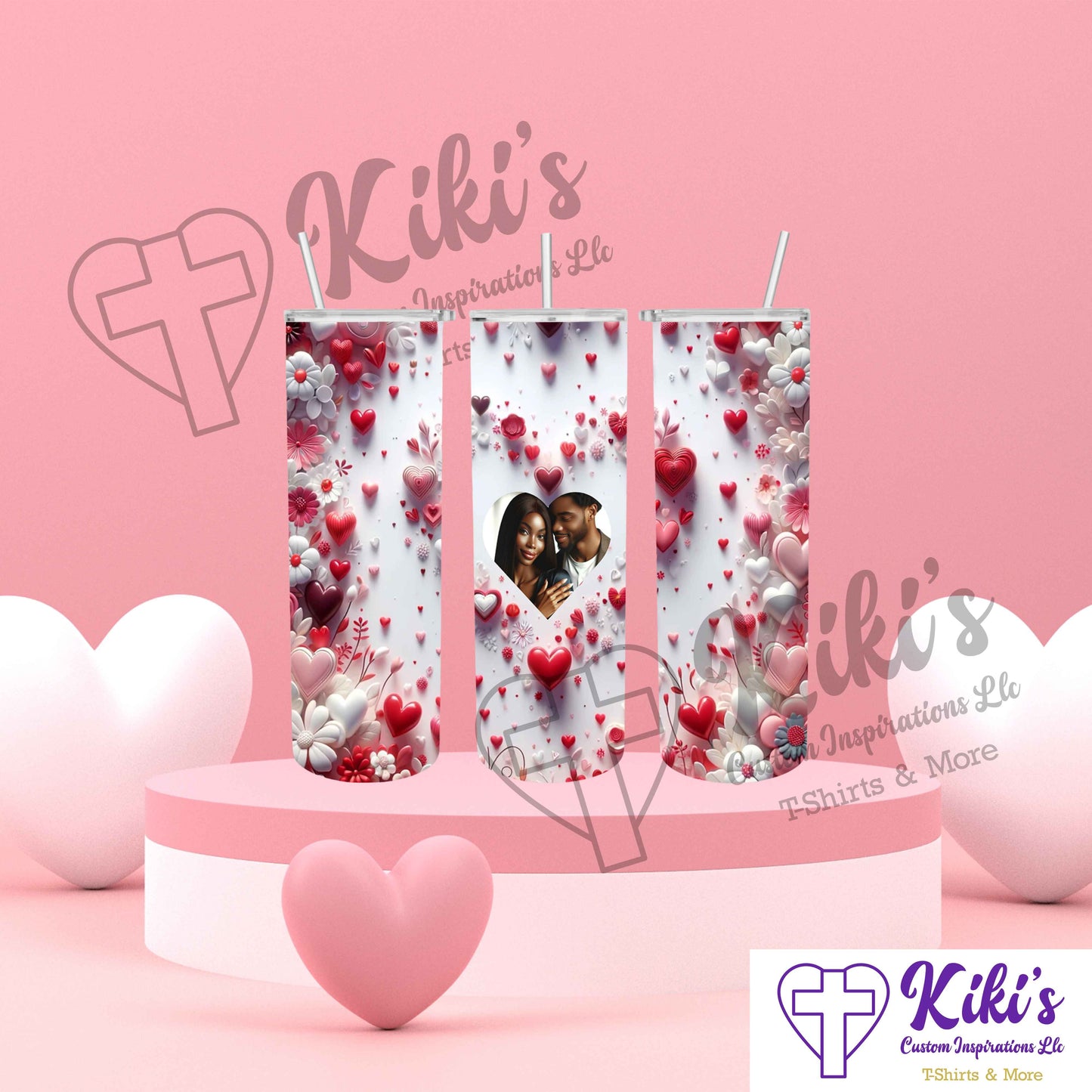 Heart Tumbler (Personalize) - Kiki's Custom Inspirations Drinkware