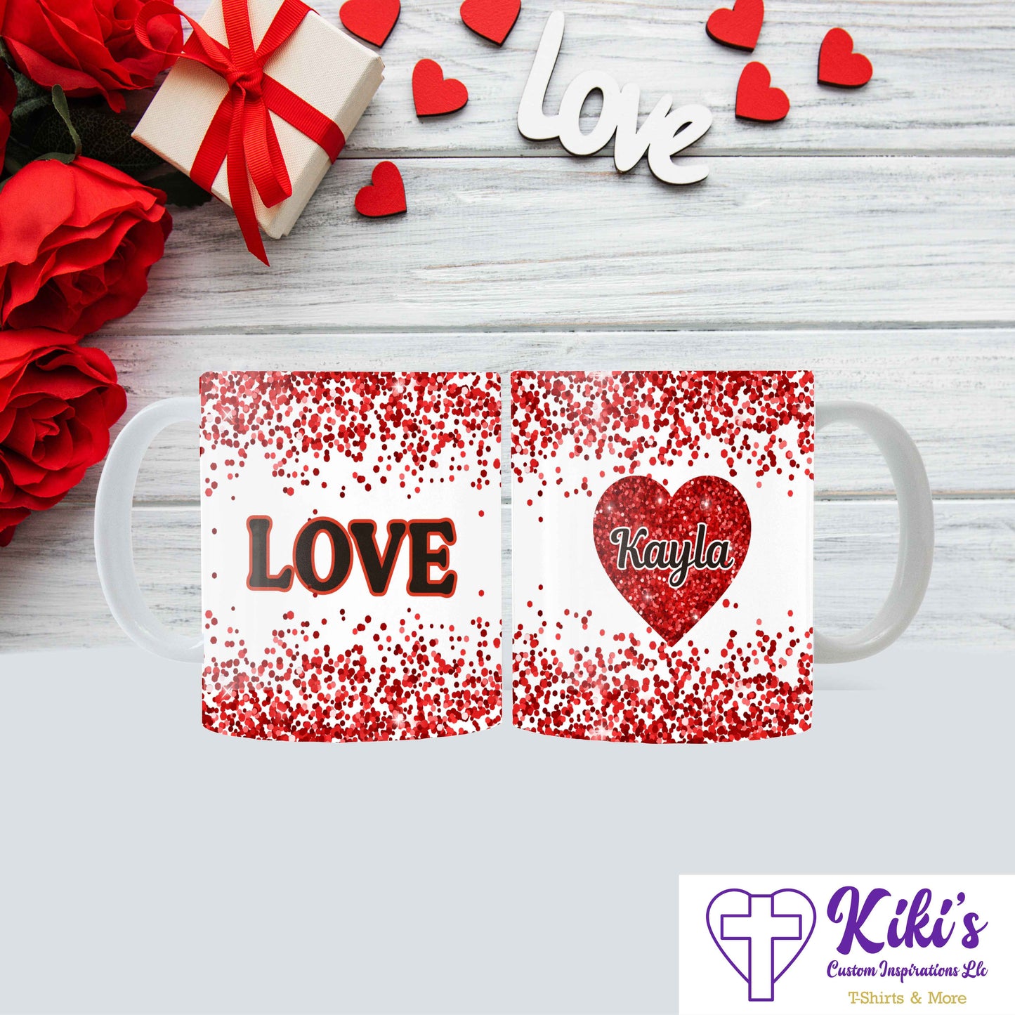 Love Glitter Mug (Personalize) - Kiki's Custom Inspirations Drinkware
