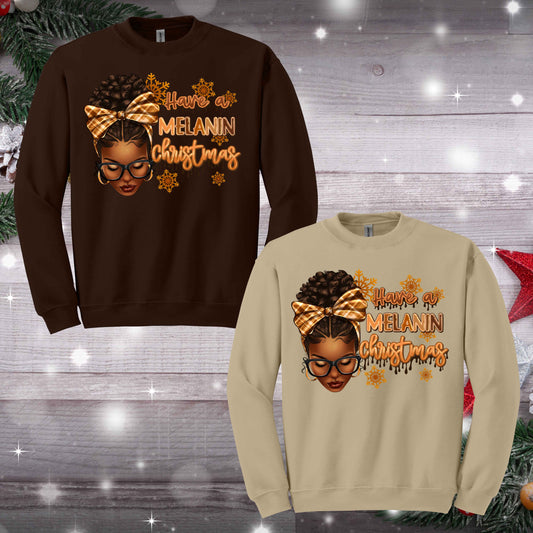 Melanin Christmas Apparel - Kiki's Custom Inspirations T-Shirt, Sweatshirt Melanin Christmas Apparel - Kiki's Custom Inspirations T-Shirt, Sweatshirt