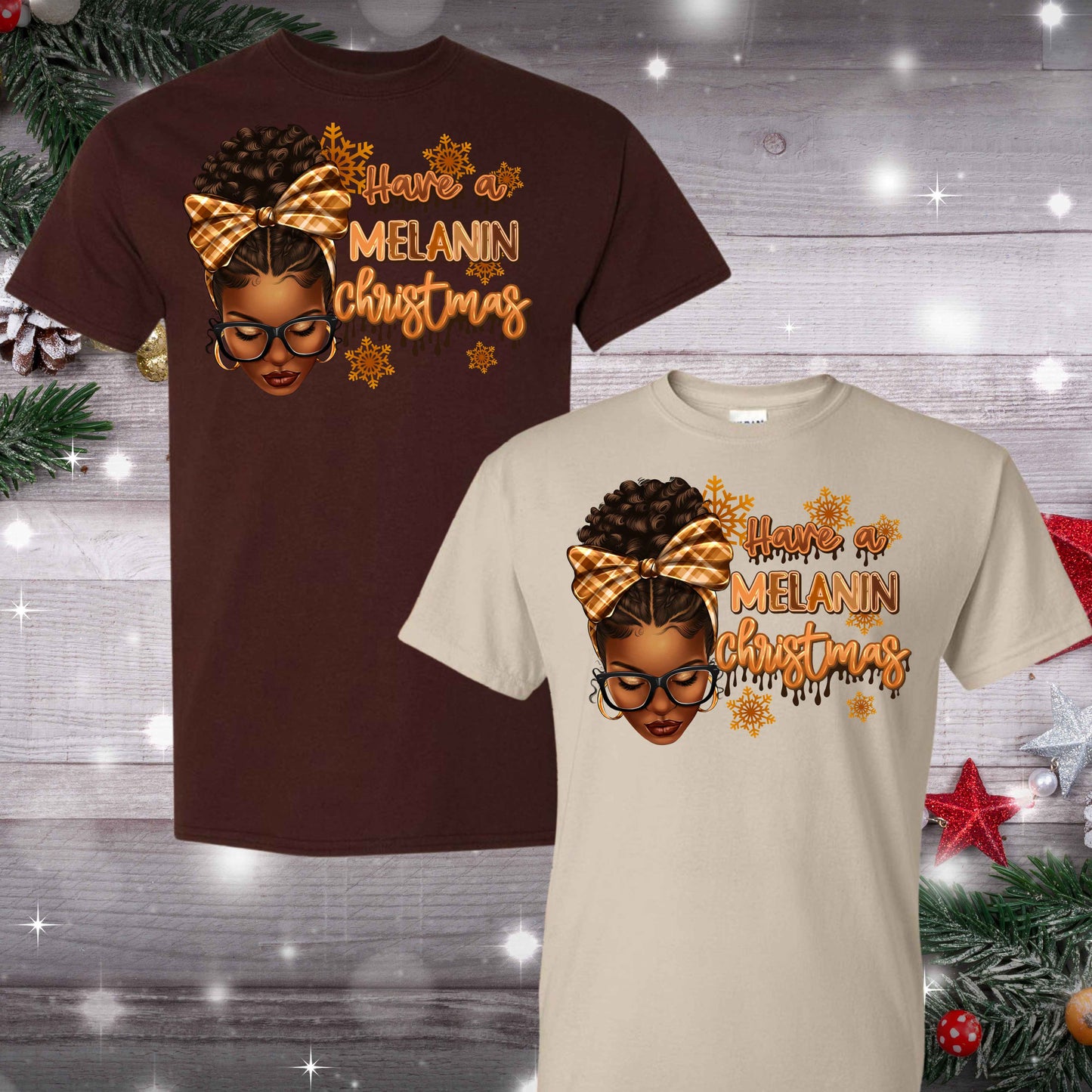Melanin Christmas Apparel - Kiki's Custom Inspirations T-Shirt, Sweatshirt