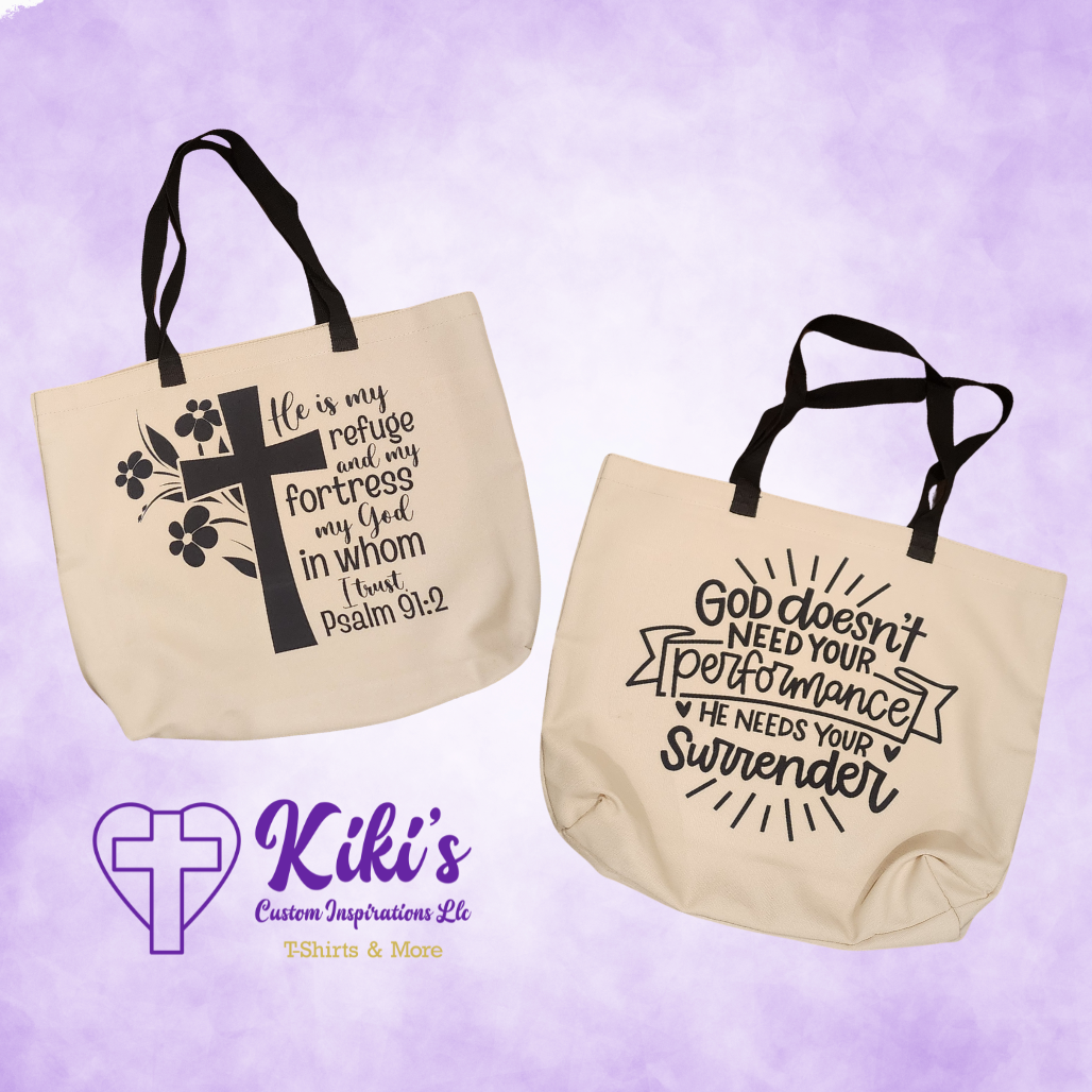Psalms 91:2 Tote Bag - Kiki's Custom Inspirations