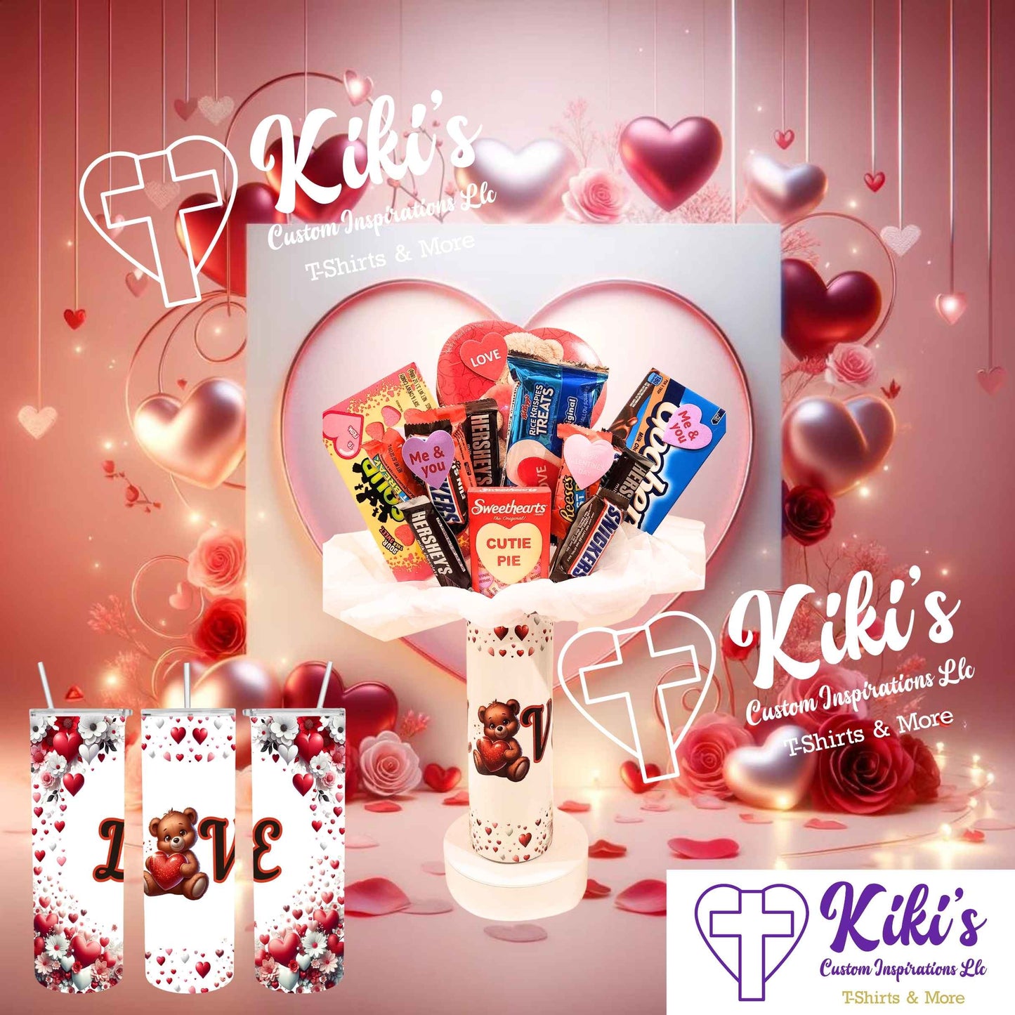 Custom Love Bear Tumbler - Kiki's Custom Inspirations