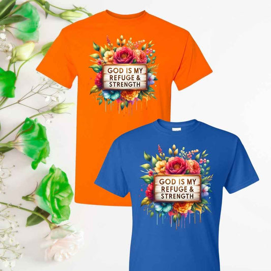 Strength (Floral) Inspirational T-Shirts - Kiki's Custom Inspirations DTF T-Shirt Strength (Floral) Inspirational T-Shirts - Kiki's Custom Inspirations DTF T-Shirt