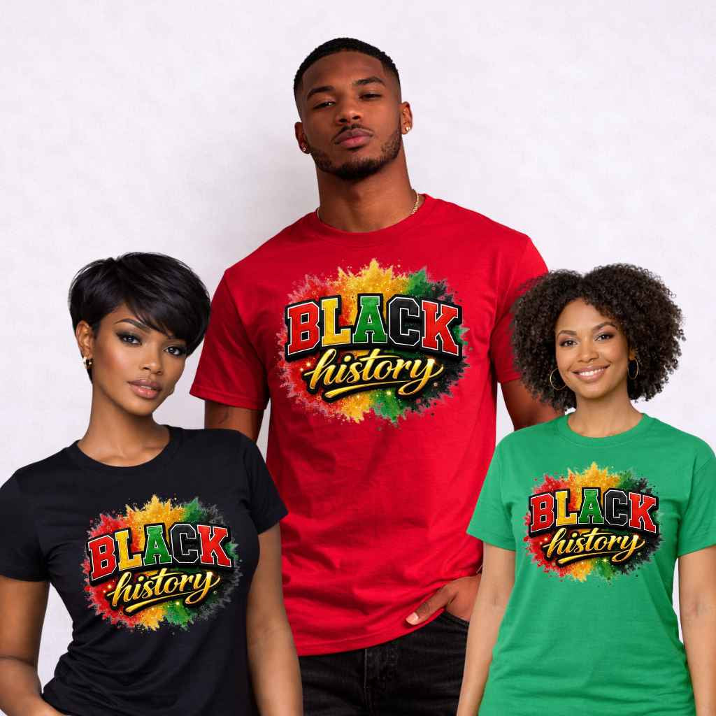 Black History T-Shirt | Pan-African Color Splash Graphic Tee (Unisex)