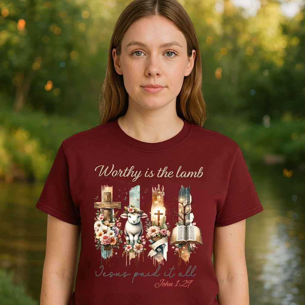 Worthy is the Lamb/Jesus Paid It All T-Shirt - Kiki's Custom Inspirations DTF T-Shirt
