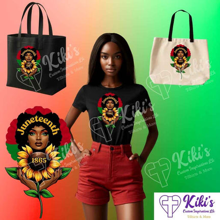 Juneteenth Sunflower T-Shirt & Tote - Kiki's Custom Inspirations