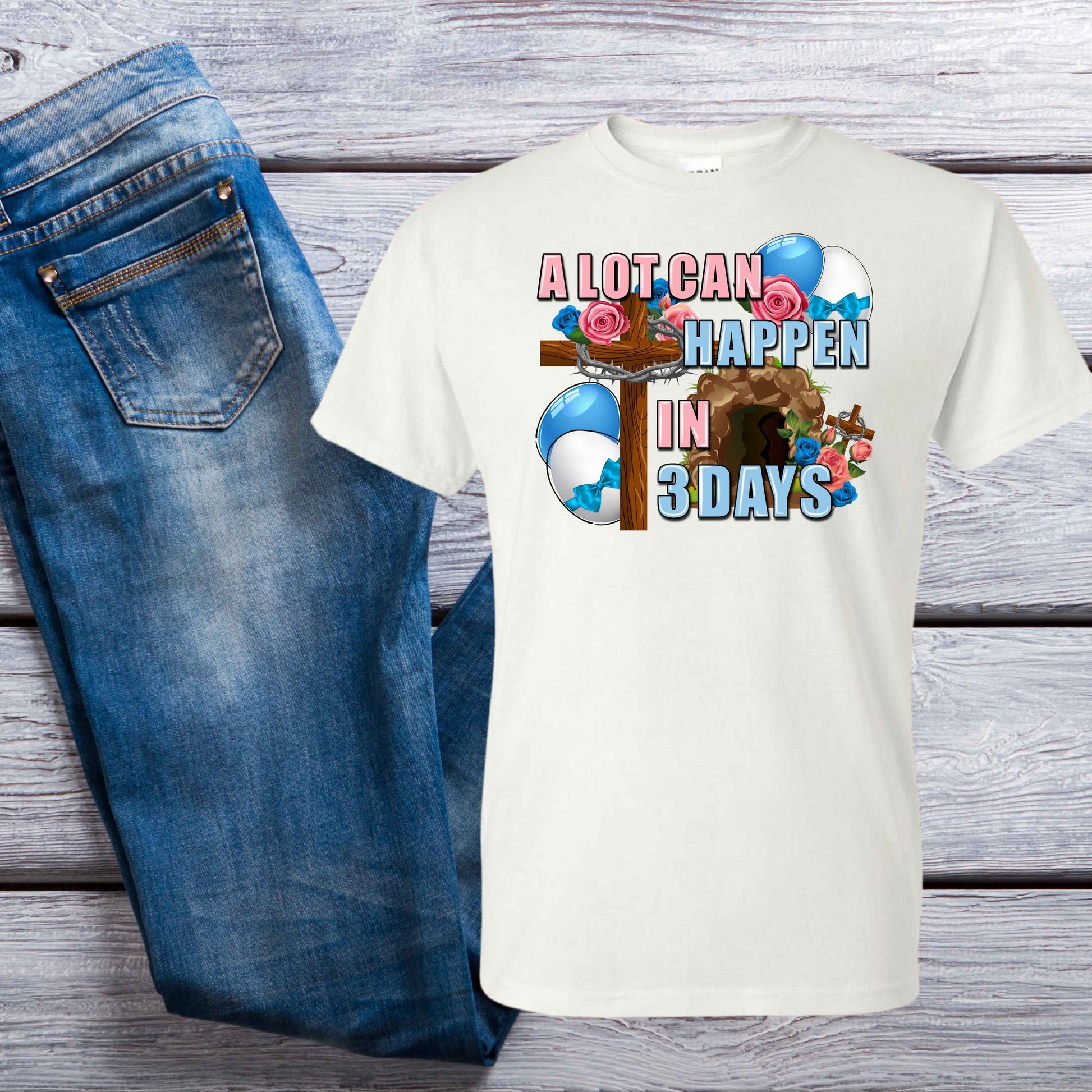 3 Days Easter T-Shirt - Kiki's Custom Inspirations DTF T-Shirt