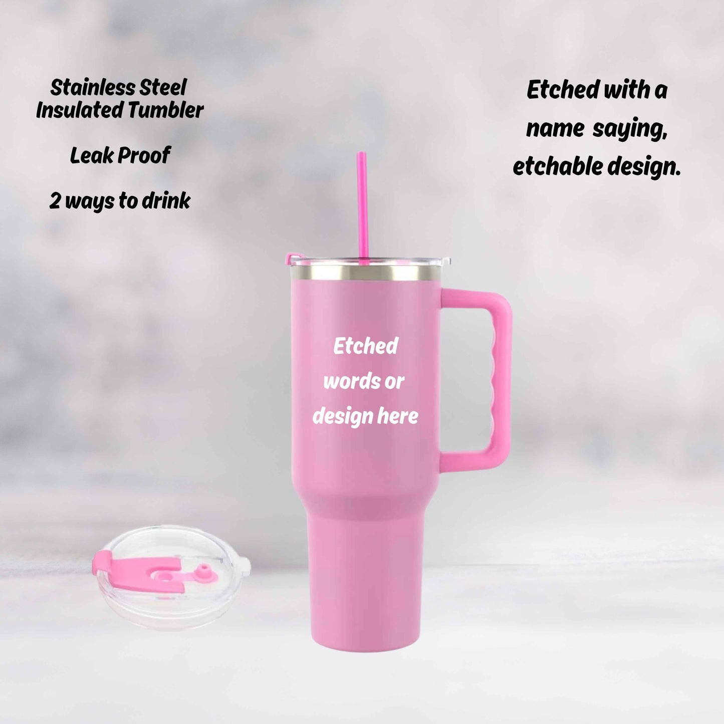 40oz Personalized Insulated Tumbler - Kiki's Custom Inspirations Drinkware