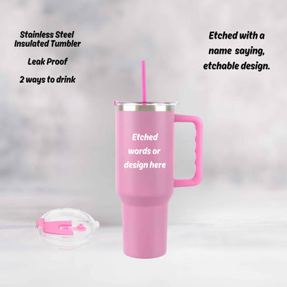 40oz Personalized Insulated Tumbler - Kiki's Custom Inspirations Drinkware