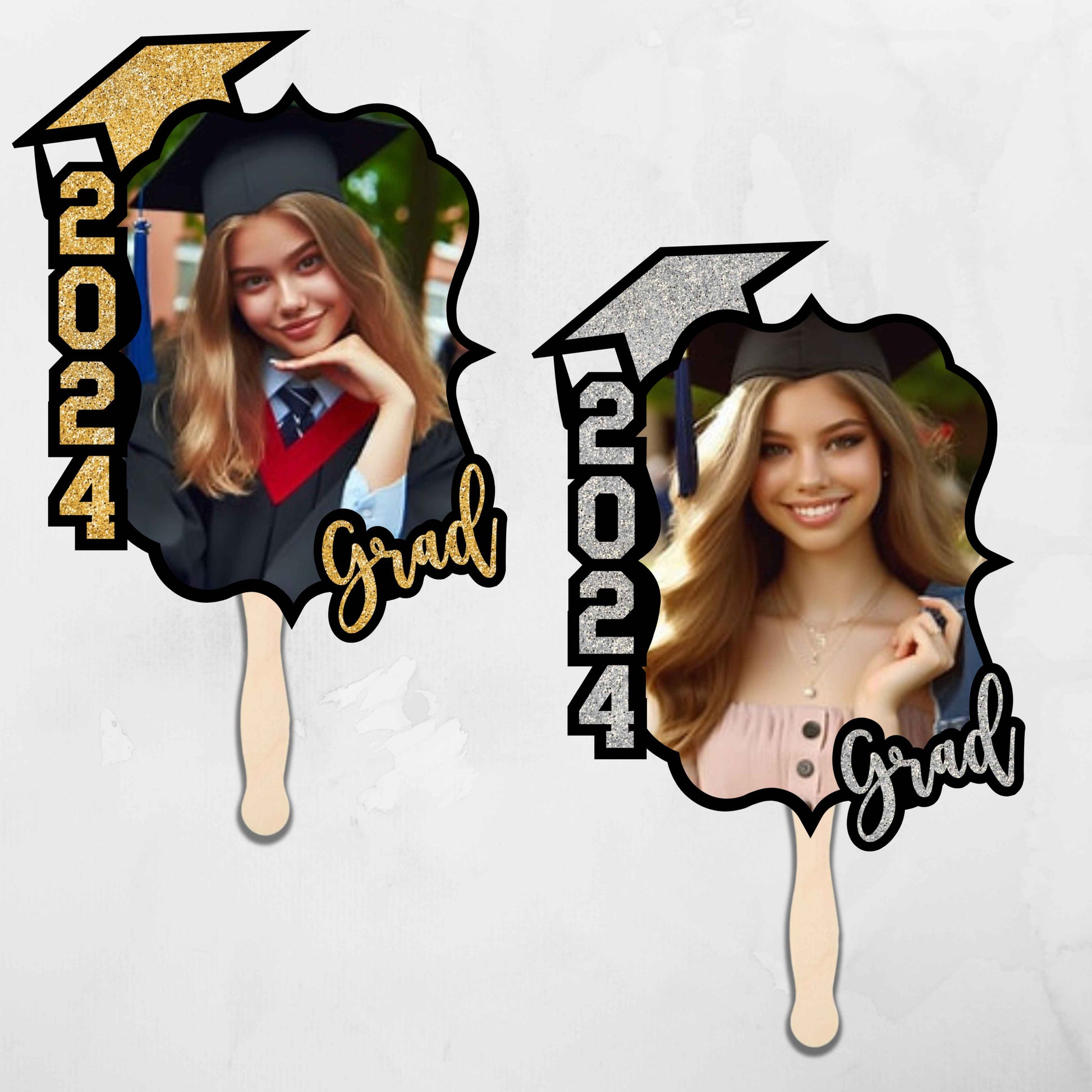 5 Glitter 2024 Grad Fans - Kiki's Custom Inspirations Grad Fans