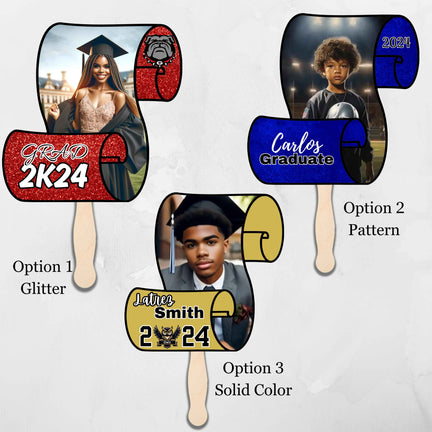 5 Grad Scroll Fans - Kiki's Custom Inspirations Grad Fans