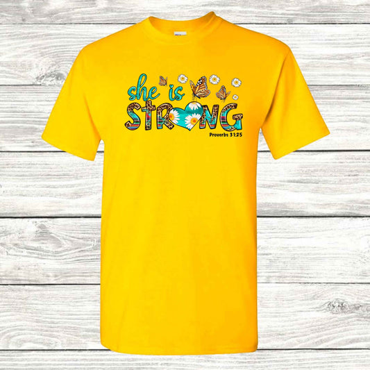 Proverbs 31:25 Strong T-Shirt - Kiki's Custom Inspirations