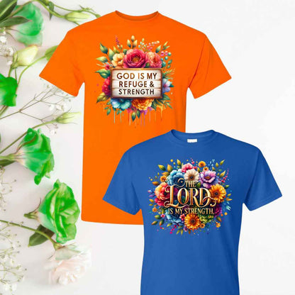 Strength (Floral) Inspirational T-Shirts - Kiki's Custom Inspirations
