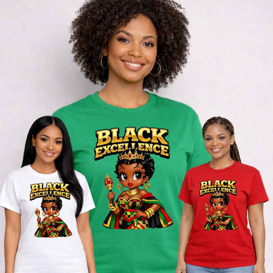 Black Excellence Queen Graphic T-Shirt | Black History