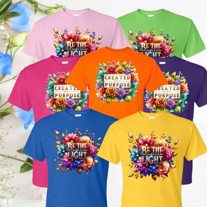 Purpose & Light (Floral) Inspirational T-Shirts - Kiki's Custom Inspirations