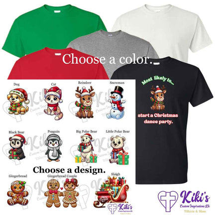 Adult Christmas Family PJ Shirts - Kiki's Custom Inspirations DTF T-Shirt, T-Shirt