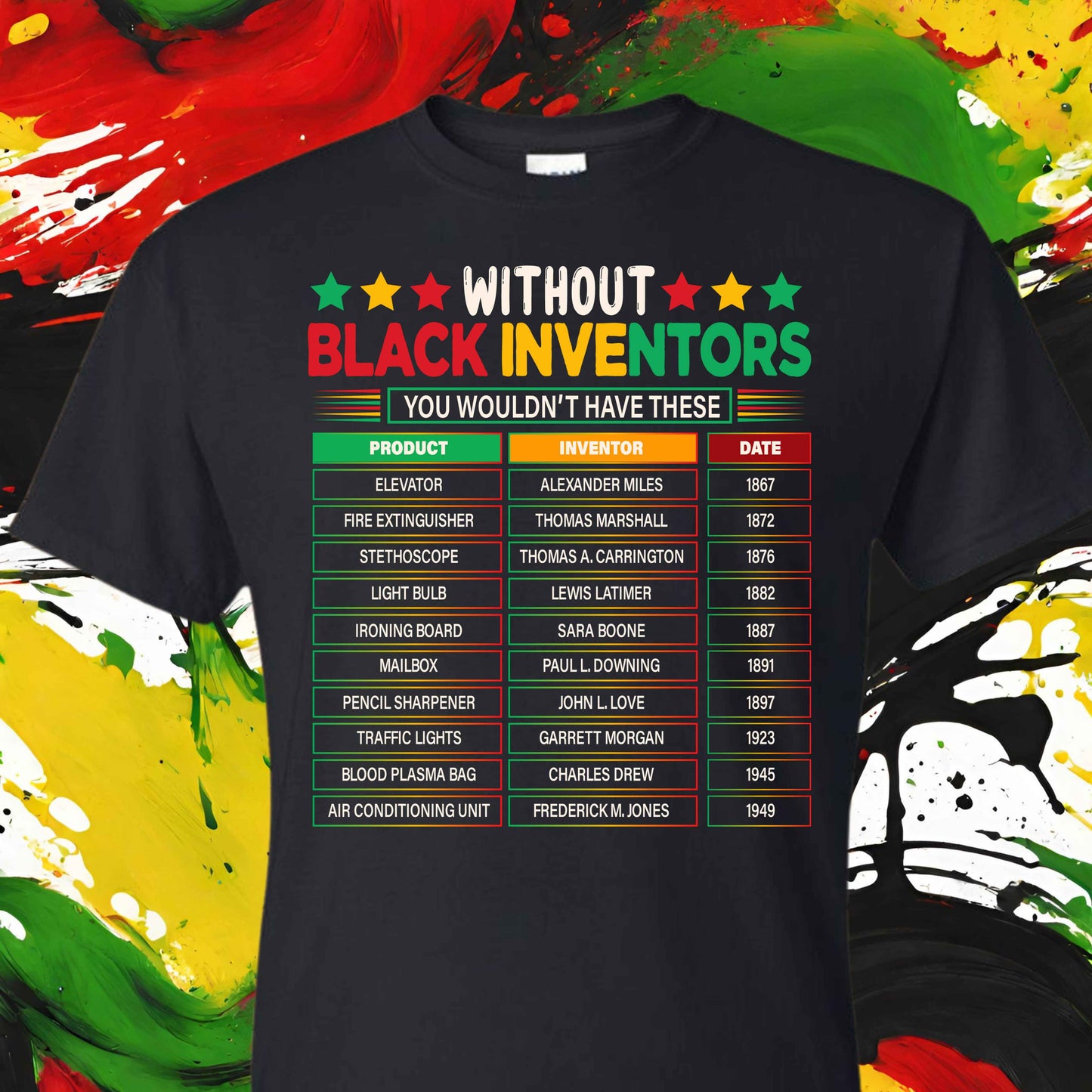 Black Inventors T-Shirt - Kiki's Custom Inspirations T-Shirt