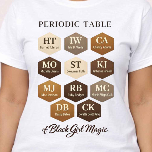 Periodic Table of Black Girl Magic T-Shirt | Tribute to Black Women