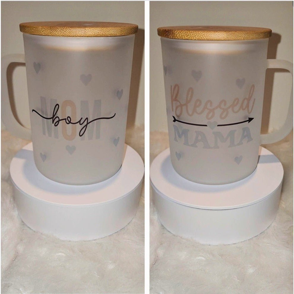 Blessed Boy Mom Drinkware - Kiki's Custom Inspirations Libbey cup, Frosted Mug