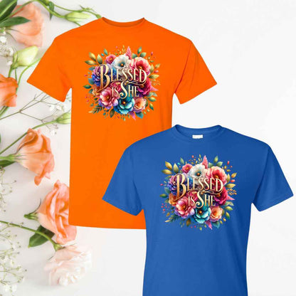 Blessed (Floral) Inspirational T-Shirt - Kiki's Custom Inspirations DTF T-Shirt