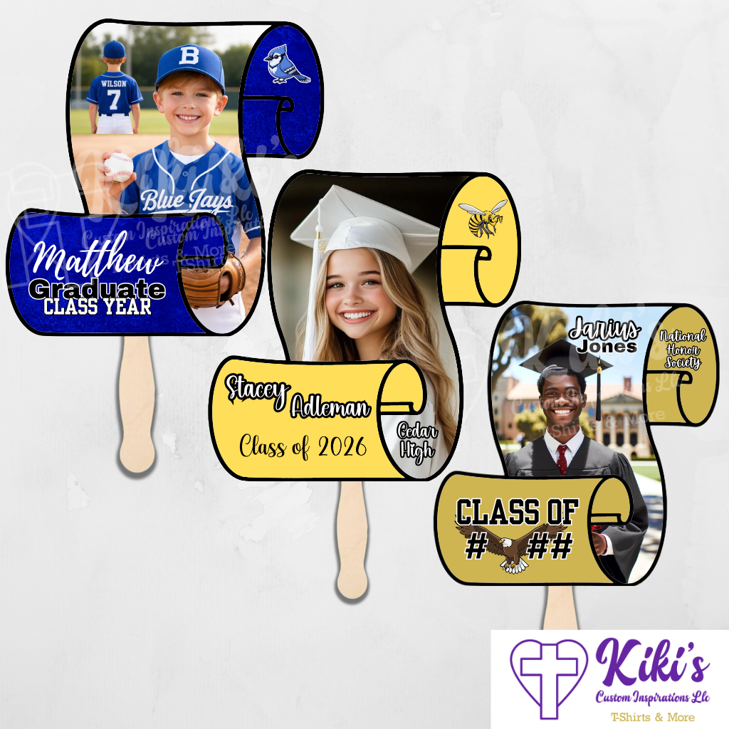 Personalized Graduation Scroll Fan | Custom Laminated Grad Fan Keepsake