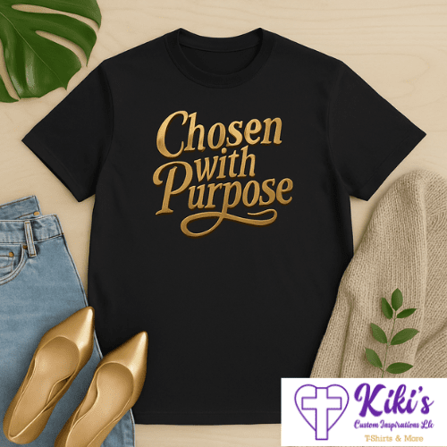 Chosen with Purpose T-Shirt – Christian Faith Graphic Tee - Kiki's Custom Inspirations T-Shirt