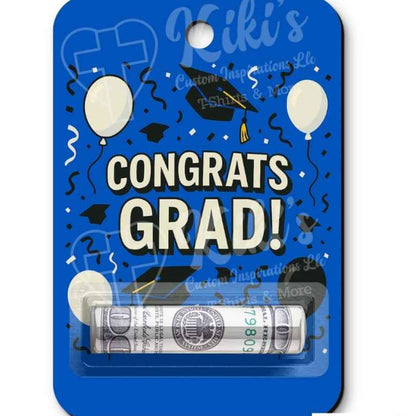 Congrats Grad Money Holder – Bold Color Options | Ready - to - Gift Graduation Keepsake - Kiki's Custom Inspirations money card holder