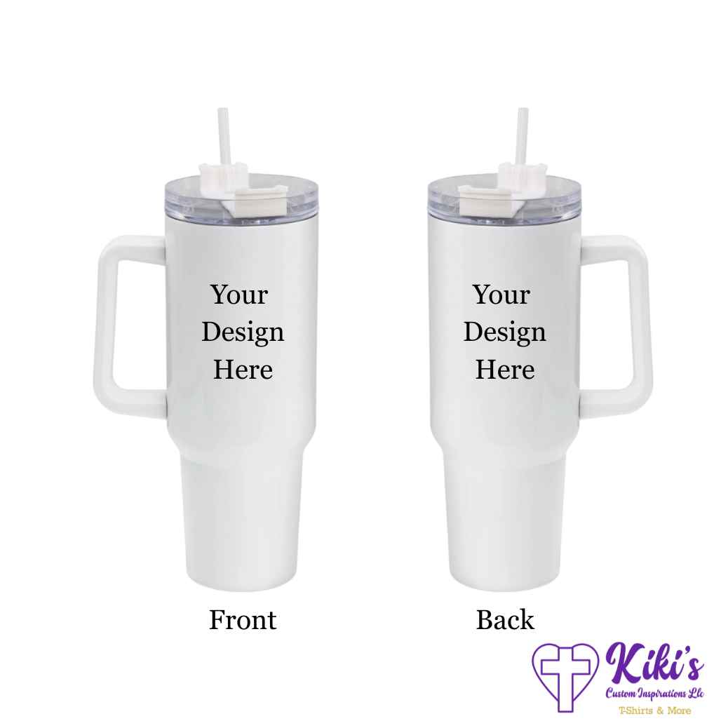 Custom 40oz Tumbler with Handle & Straw – Personalized Drinkware for Everyday - Kiki's Custom Inspirations 40oz Tumbler/Cup