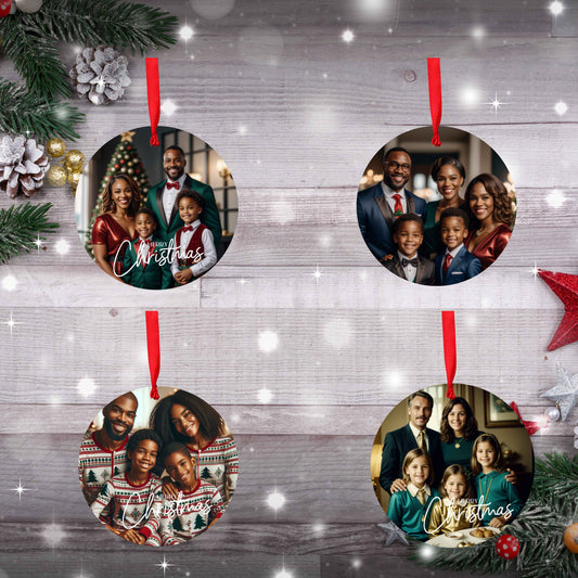 Custom Ceramic Christmas Ornaments (Set of 4) - Kiki's Custom Inspirations Christmas Ornaments