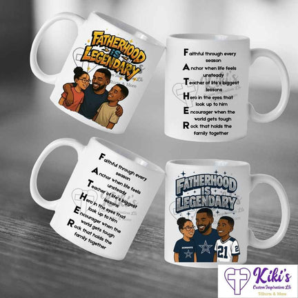 Custom “Fatherhood is Legendary” Mug with Animated Photo & Definition | Father's Day Gift for Dad - Kiki's Custom Inspirations Drinkware