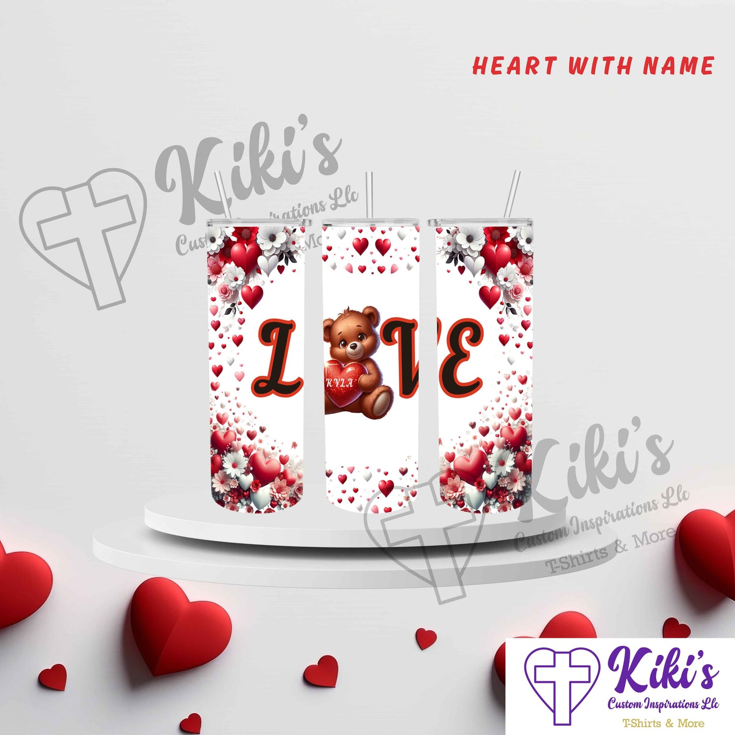 Custom Love Bear Tumbler - Kiki's Custom Inspirations