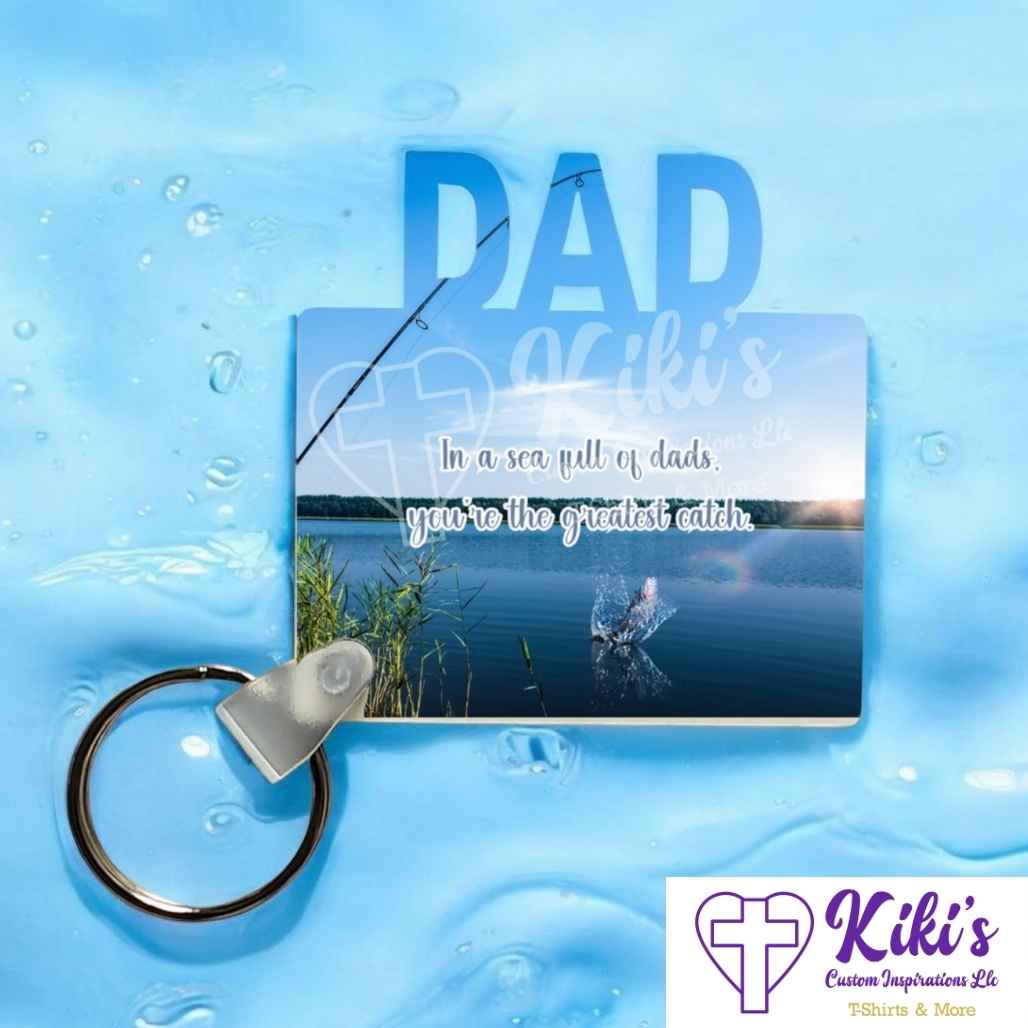 Dad lake fishing keychain