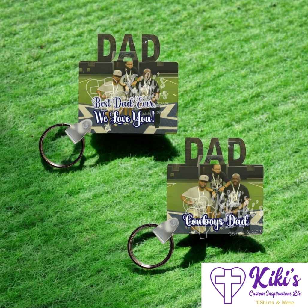 Personalized photo Dad keychain