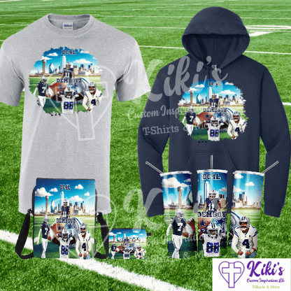 Custom Team Spirit Apparel Bundle – Tees, Hoodies & Matching Accessories - Kiki's Custom Inspirations Tshirt, hoodie, tumbler, messenger bag, and coin pouch