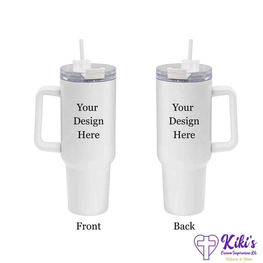 Custom 40oz Tumbler with Handle & Straw – Personalized Drinkware for Everyday