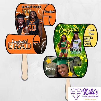 Personalized Graduation Scroll Fan | Custom Laminated Grad Fan Keepsake