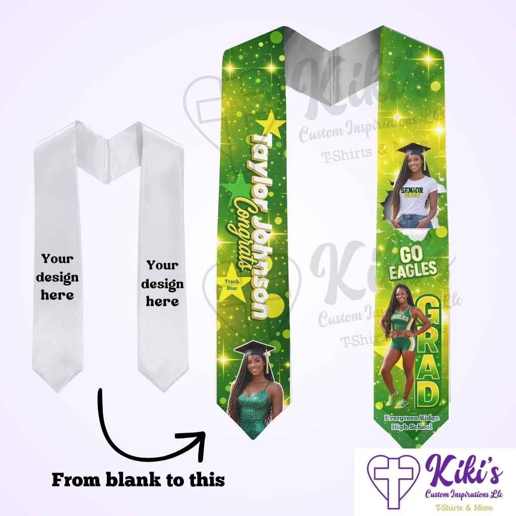 Custom Personalized Graduation Stole with Photos, Name, School | Graduation Keepsake