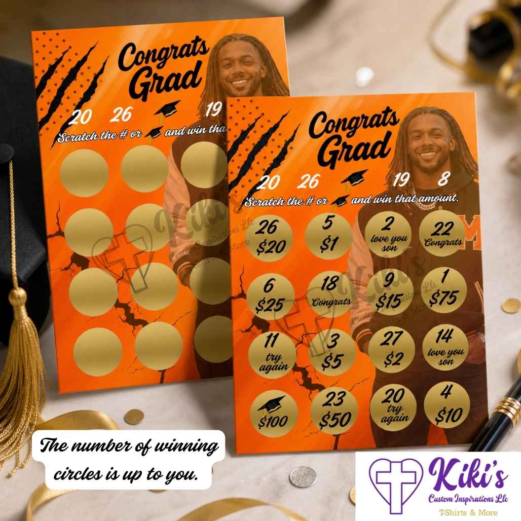 Custom Graduation Scratch Off Card | Personalized Grad Prize Game