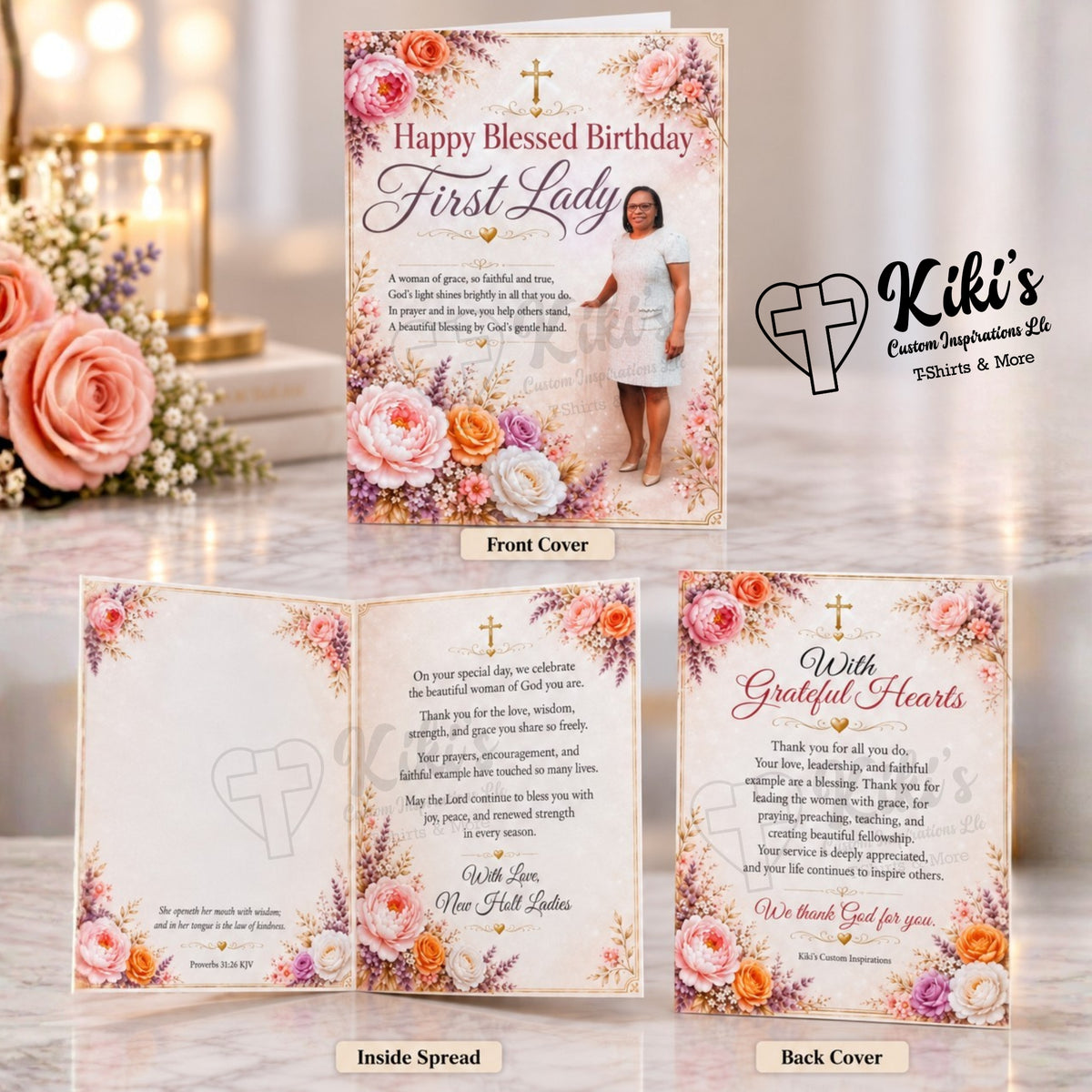 Custom Personalized Greeting Card | 5x7 Photo Card for Birthday, Thank You, Appreciation & More