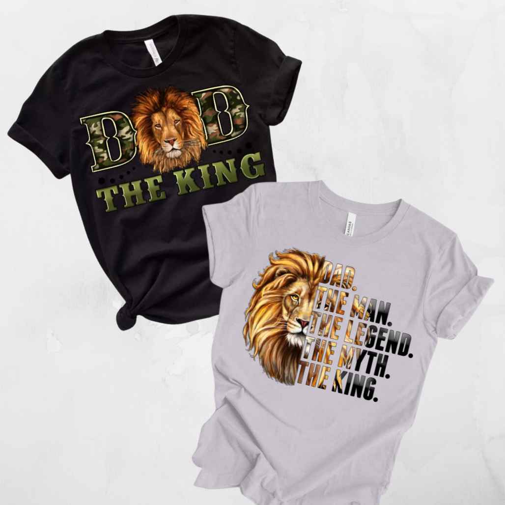 Dad (Lion) T-Shirts - Kiki's Custom Inspirations DTF T-Shirt