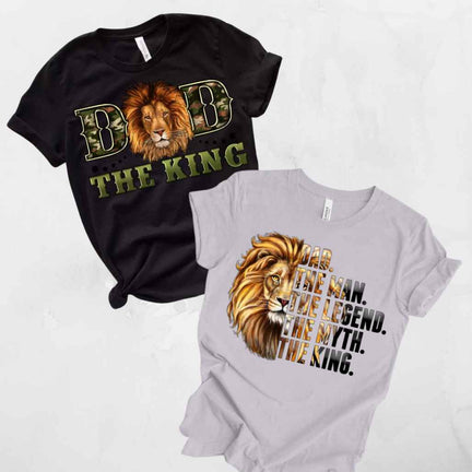 Dad (Lion) T-Shirts - Kiki's Custom Inspirations DTF T-Shirt